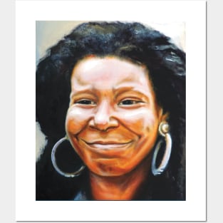 "SMILE"  Whoopi Goldberg Oil Portrait Posters and Art